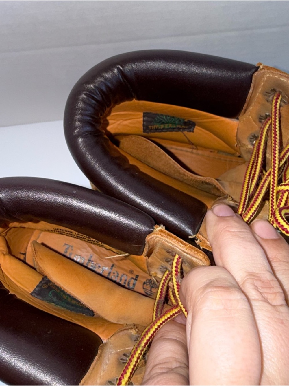 TIMBERLAND monogram collab leather high rise lace up streetwear boots 8M - Picture 4 of 9